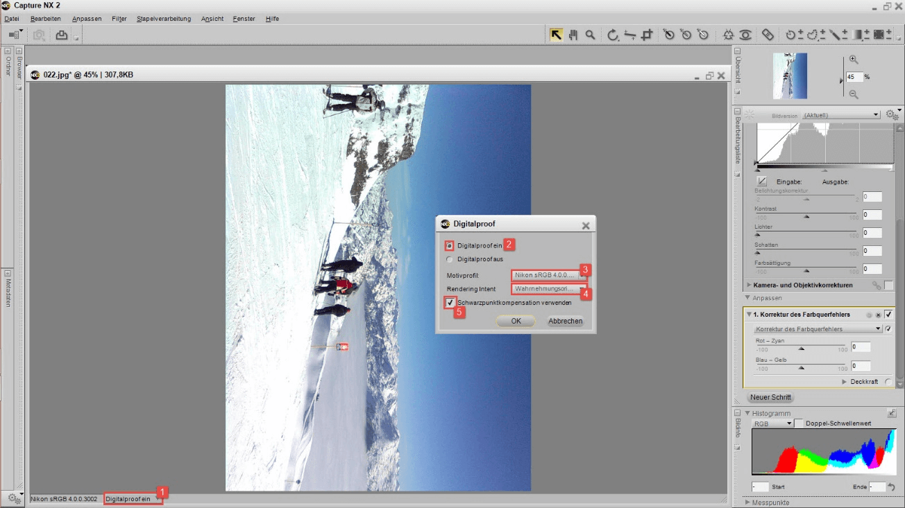 Nikon Capture - Softproof-Modus Nikon Capture - Softproof-Modus