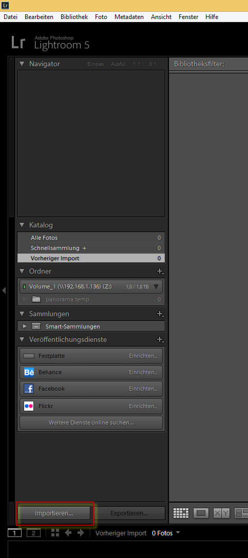 Importieren von Bildern in Adobe Lightroom Importieren von Bildern in Adobe Lightroom