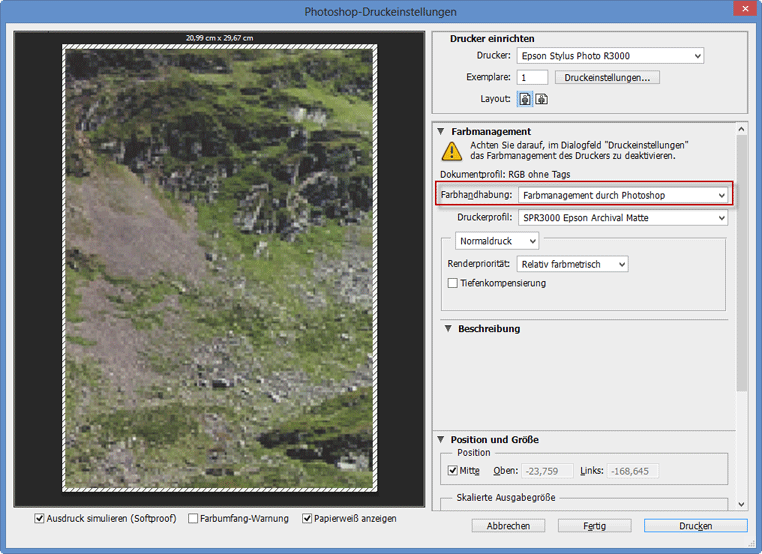 Farbmanagement durch Photoshop CC Farbmanagement durch Photoshop CC
