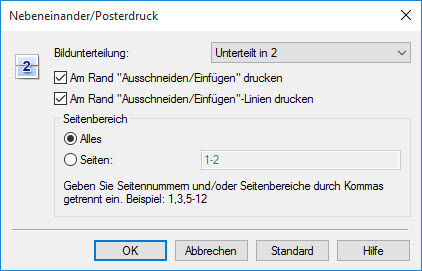 Canon MG 4600_4650 Seite einrichten Nebeneinander Posterdruck Canon MG 4600_4650 Seite einrichten Nebeneinander Posterdruck
