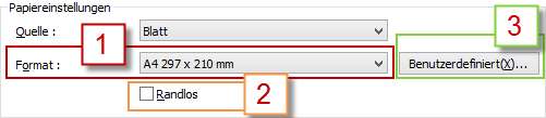 Formateinstellungen im R3000 Formateinstellungen im R3000